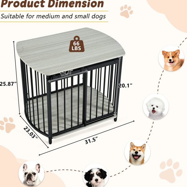 George Oliver Elegant 31.5" Dog Box, For Medium Dogs, & Ventilated Pet ...